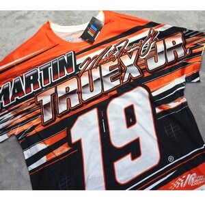 Martin Truex Jr 19 NASCAR Joe‎ Gibbs Racing Al Over Print Performance T Shirt L